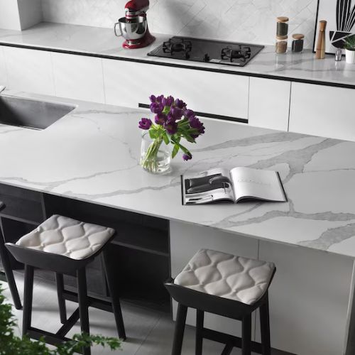 White porcelain countertops engineered surfaces scratch resistant modern kitchen USA