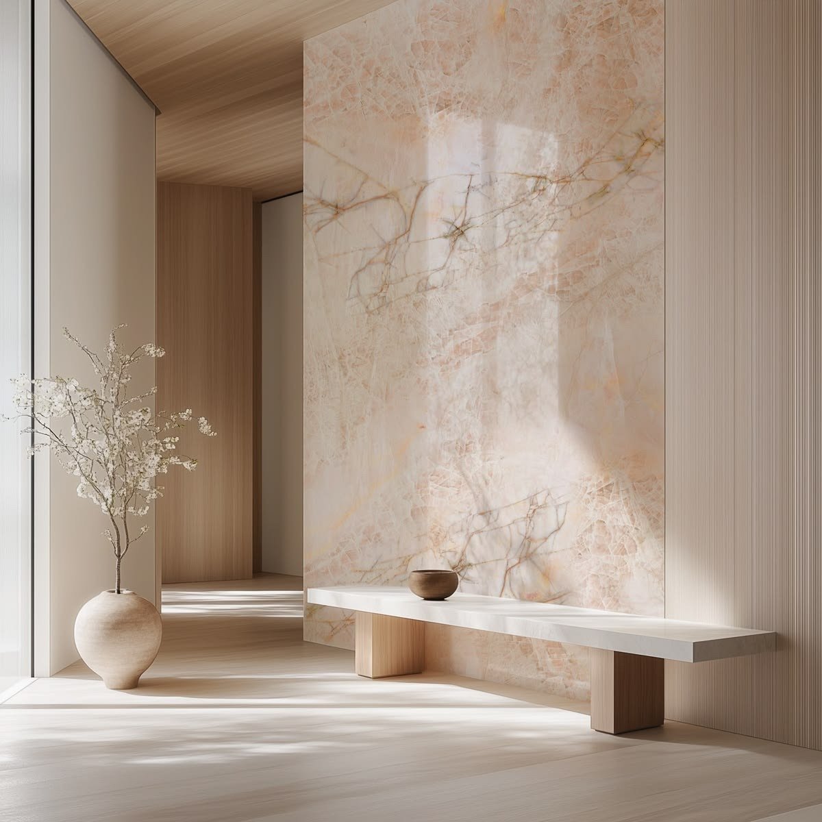 Carrara style quartz slabs subtle veining pattern elegant kitchen surfaces USA export